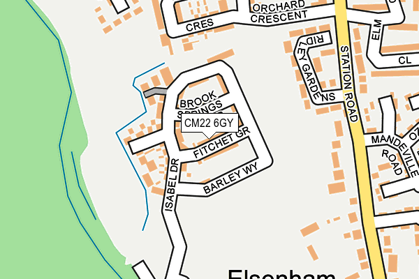 CM22 6GY map - OS OpenMap – Local (Ordnance Survey)
