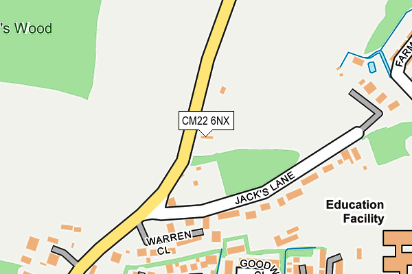 CM22 6NX map - OS OpenMap – Local (Ordnance Survey)