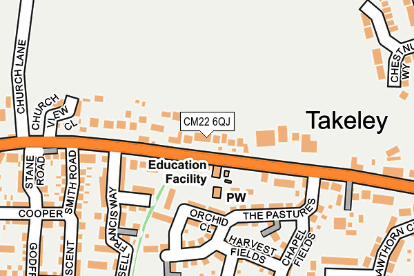 CM22 6QJ map - OS OpenMap – Local (Ordnance Survey) CM22 6QJ map - OS OpenMap – Local (Ordnance Survey)
