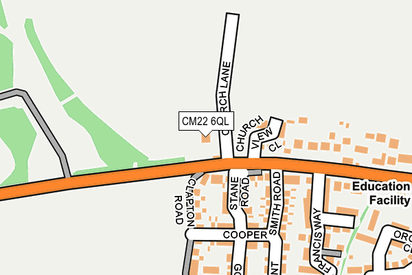 CM22 6QL map - OS OpenMap – Local (Ordnance Survey) CM22 6QL map - OS OpenMap – Local (Ordnance Survey)