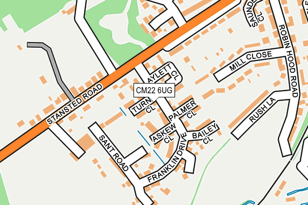 CM22 6UG map - OS OpenMap – Local (Ordnance Survey) CM22 6UG map - OS OpenMap – Local (Ordnance Survey)