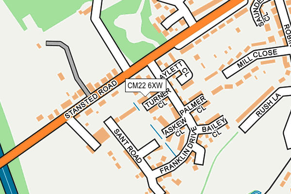 CM22 6XW map - OS OpenMap – Local (Ordnance Survey) CM22 6XW map - OS OpenMap – Local (Ordnance Survey)