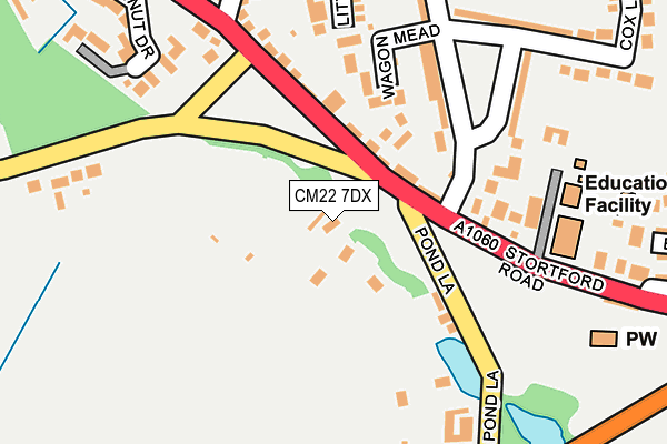 CM22 7DX map - OS OpenMap – Local (Ordnance Survey) CM22 7DX map - OS OpenMap – Local (Ordnance Survey)