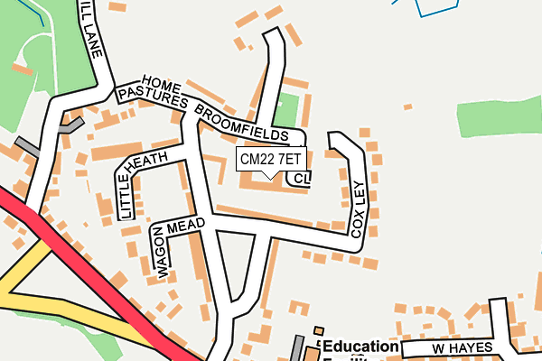 CM22 7ET map - OS OpenMap – Local (Ordnance Survey) CM22 7ET map - OS OpenMap – Local (Ordnance Survey)