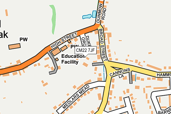 CM22 7JF map - OS OpenMap – Local (Ordnance Survey) CM22 7JF map - OS OpenMap – Local (Ordnance Survey)