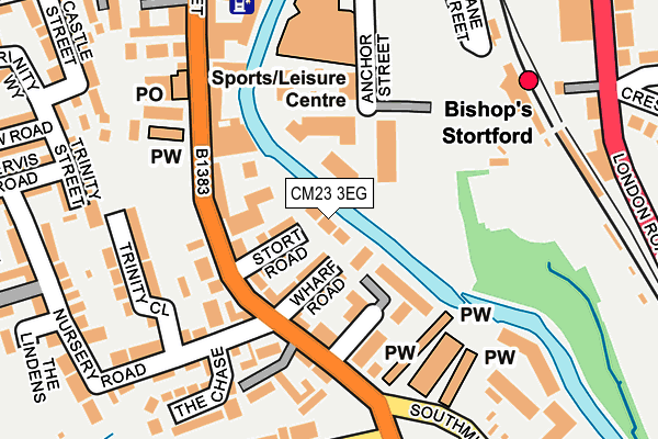 CM23 3EG map - OS OpenMap – Local (Ordnance Survey)
