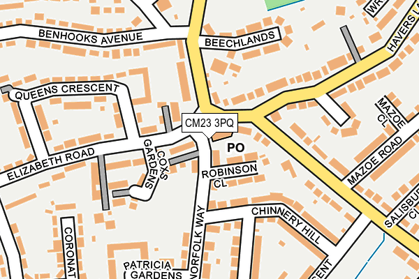 CM23 3PQ map - OS OpenMap – Local (Ordnance Survey) CM23 3PQ map - OS OpenMap – Local (Ordnance Survey)