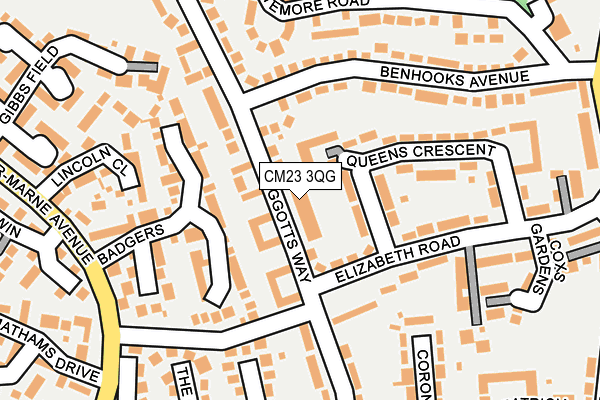 CM23 3QG map - OS OpenMap – Local (Ordnance Survey) CM23 3QG map - OS OpenMap – Local (Ordnance Survey)