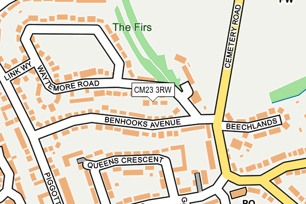 CM23 3RW map - OS OpenMap – Local (Ordnance Survey)