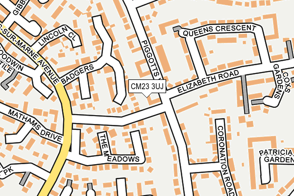 CM23 3UJ map - OS OpenMap – Local (Ordnance Survey) CM23 3UJ map - OS OpenMap – Local (Ordnance Survey)