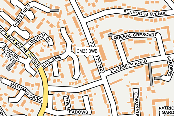 CM23 3WB map - OS OpenMap – Local (Ordnance Survey) CM23 3WB map - OS OpenMap – Local (Ordnance Survey)