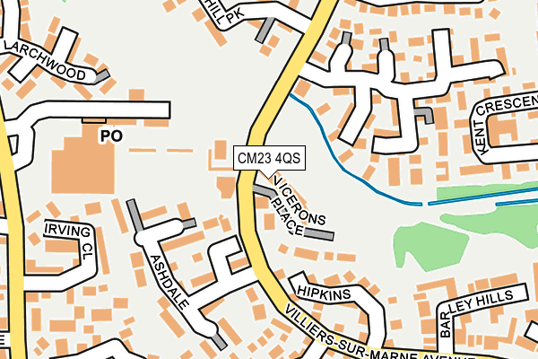 CM23 4QS map - OS OpenMap – Local (Ordnance Survey) CM23 4QS map - OS OpenMap – Local (Ordnance Survey)