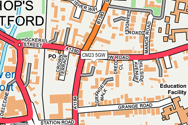 CM23 5GW map - OS OpenMap – Local (Ordnance Survey) CM23 5GW map - OS OpenMap – Local (Ordnance Survey)