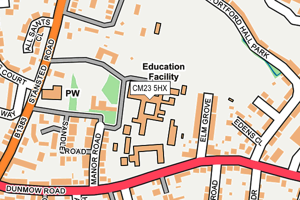 CM23 5HX map - OS OpenMap – Local (Ordnance Survey) CM23 5HX map - OS OpenMap – Local (Ordnance Survey)