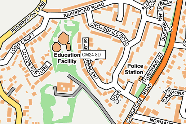 CM24 8DT map - OS OpenMap – Local (Ordnance Survey) CM24 8DT map - OS OpenMap – Local (Ordnance Survey)