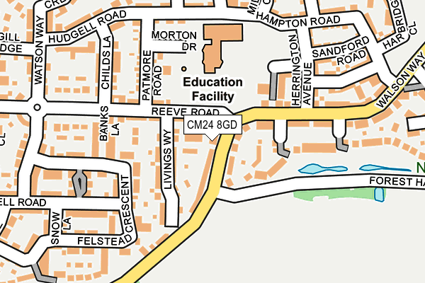 CM24 8GD map - OS OpenMap – Local (Ordnance Survey) CM24 8GD map - OS OpenMap – Local (Ordnance Survey)