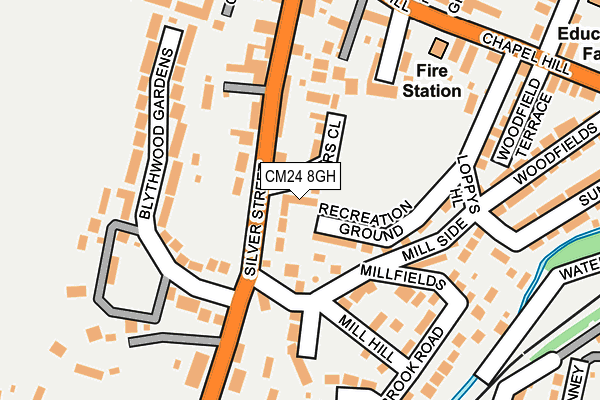 CM24 8GH map - OS OpenMap – Local (Ordnance Survey) CM24 8GH map - OS OpenMap – Local (Ordnance Survey)