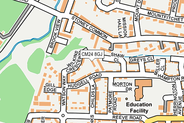 CM24 8GJ map - OS OpenMap – Local (Ordnance Survey) CM24 8GJ map - OS OpenMap – Local (Ordnance Survey)