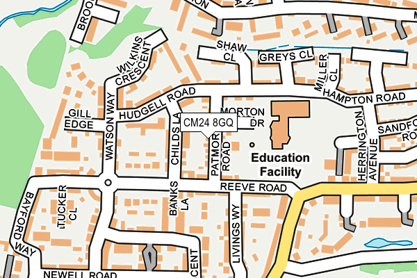 CM24 8GQ map - OS OpenMap – Local (Ordnance Survey)