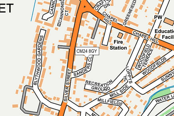 CM24 8GY map - OS OpenMap – Local (Ordnance Survey) CM24 8GY map - OS OpenMap – Local (Ordnance Survey)