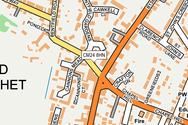 CM24 8HN map - OS OpenMap – Local (Ordnance Survey) CM24 8HN map - OS OpenMap – Local (Ordnance Survey)