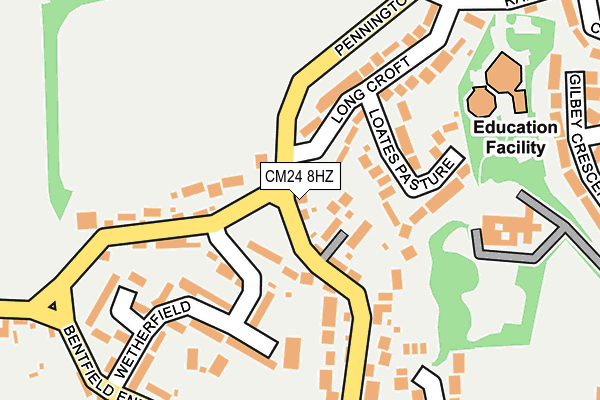 CM24 8HZ map - OS OpenMap – Local (Ordnance Survey) CM24 8HZ map - OS OpenMap – Local (Ordnance Survey)