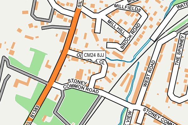 CM24 8JJ map - OS OpenMap – Local (Ordnance Survey) CM24 8JJ map - OS OpenMap – Local (Ordnance Survey)