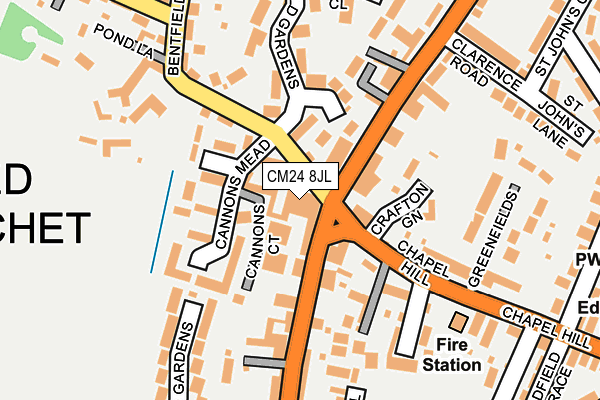 CM24 8JL map - OS OpenMap – Local (Ordnance Survey) CM24 8JL map - OS OpenMap – Local (Ordnance Survey)