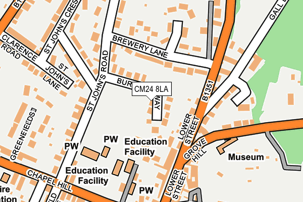 CM24 8LA map - OS OpenMap – Local (Ordnance Survey) CM24 8LA map - OS OpenMap – Local (Ordnance Survey)