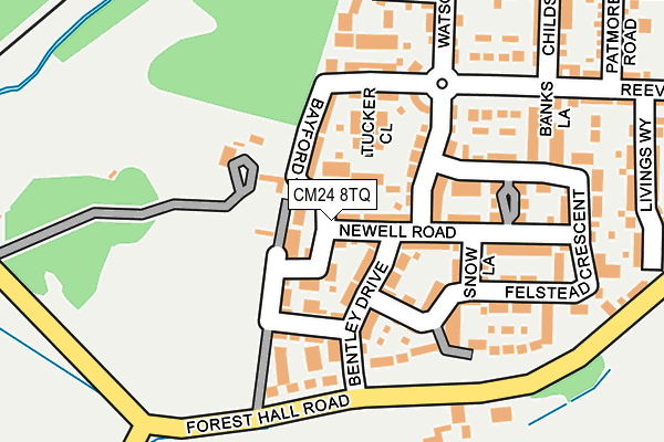 CM24 8TQ map - OS OpenMap – Local (Ordnance Survey) CM24 8TQ map - OS OpenMap – Local (Ordnance Survey)