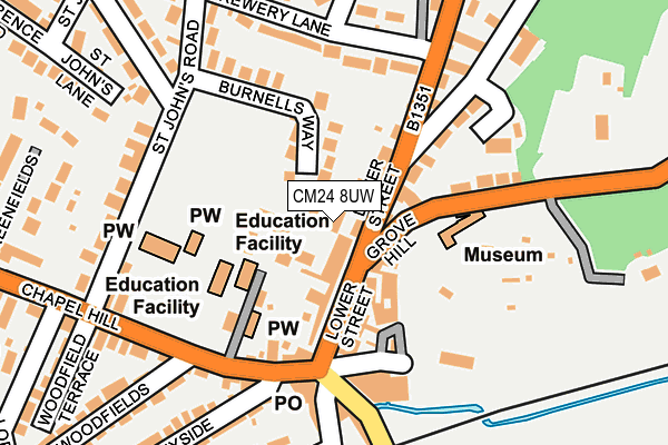 CM24 8UW map - OS OpenMap – Local (Ordnance Survey) CM24 8UW map - OS OpenMap – Local (Ordnance Survey)
