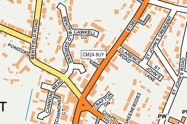 CM24 8UY map - OS OpenMap – Local (Ordnance Survey) CM24 8UY map - OS OpenMap – Local (Ordnance Survey)