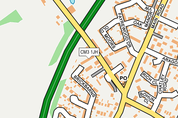 CM3 1JH map - OS OpenMap – Local (Ordnance Survey) CM3 1JH map - OS OpenMap – Local (Ordnance Survey)