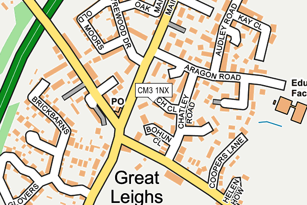 CM3 1NX map - OS OpenMap – Local (Ordnance Survey) CM3 1NX map - OS OpenMap – Local (Ordnance Survey)