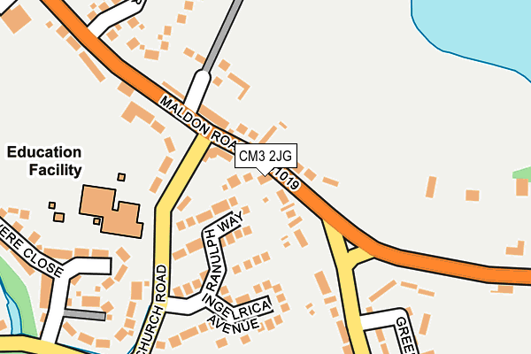 CM3 2JG map - OS OpenMap – Local (Ordnance Survey) CM3 2JG map - OS OpenMap – Local (Ordnance Survey)