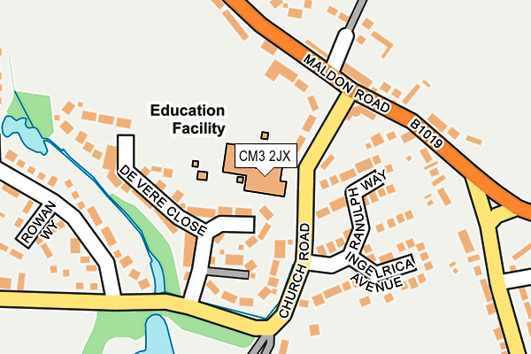 CM3 2JX map - OS OpenMap – Local (Ordnance Survey) CM3 2JX map - OS OpenMap – Local (Ordnance Survey)