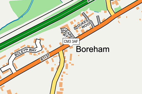 CM3 3AF map - OS OpenMap – Local (Ordnance Survey) CM3 3AF map - OS OpenMap – Local (Ordnance Survey)