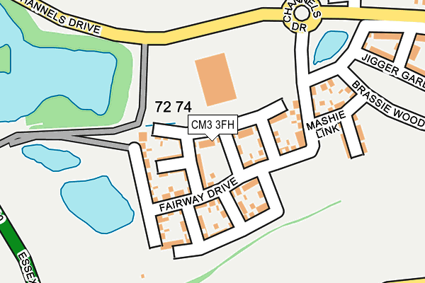 CM3 3FH map - OS OpenMap – Local (Ordnance Survey) CM3 3FH map - OS OpenMap – Local (Ordnance Survey)