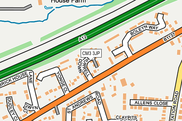 CM3 3JP map - OS OpenMap – Local (Ordnance Survey)
