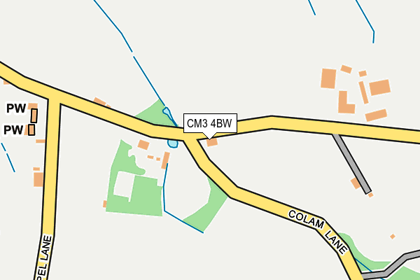 CM3 4BW map - OS OpenMap – Local (Ordnance Survey) CM3 4BW map - OS OpenMap – Local (Ordnance Survey)