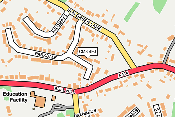 CM3 4EJ map - OS OpenMap – Local (Ordnance Survey) CM3 4EJ map - OS OpenMap – Local (Ordnance Survey)