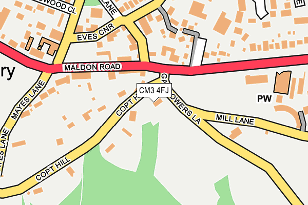 CM3 4FJ map - OS OpenMap – Local (Ordnance Survey) CM3 4FJ map - OS OpenMap – Local (Ordnance Survey)