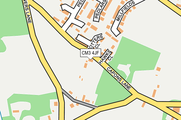 CM3 4JF map - OS OpenMap – Local (Ordnance Survey) CM3 4JF map - OS OpenMap – Local (Ordnance Survey)