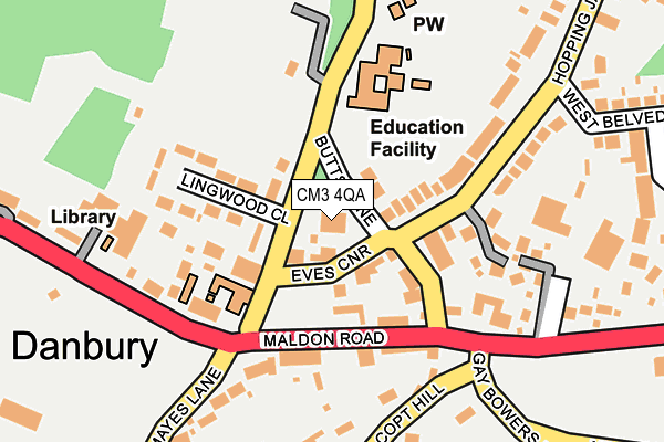 CM3 4QA map - OS OpenMap – Local (Ordnance Survey) CM3 4QA map - OS OpenMap – Local (Ordnance Survey)