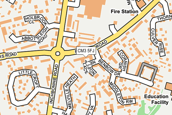 CM3 5FJ map - OS OpenMap – Local (Ordnance Survey) CM3 5FJ map - OS OpenMap – Local (Ordnance Survey)