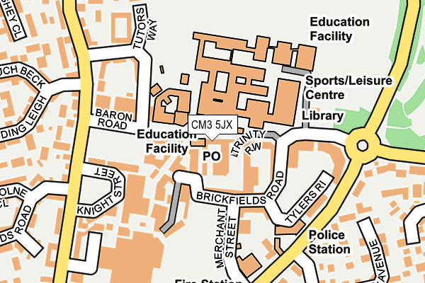 CM3 5JX map - OS OpenMap – Local (Ordnance Survey) CM3 5JX map - OS OpenMap – Local (Ordnance Survey)