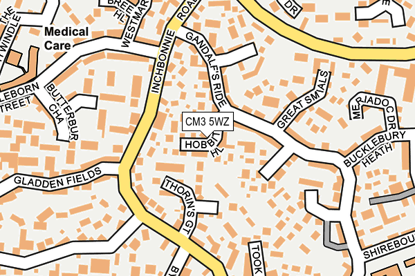 CM3 5WZ map - OS OpenMap – Local (Ordnance Survey) CM3 5WZ map - OS OpenMap – Local (Ordnance Survey)