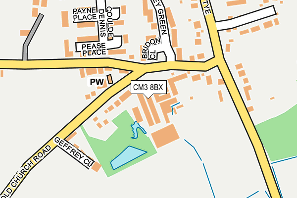 CM3 8BX map - OS OpenMap – Local (Ordnance Survey) CM3 8BX map - OS OpenMap – Local (Ordnance Survey)