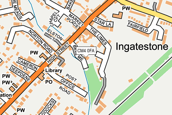 CM4 0FA map - OS OpenMap – Local (Ordnance Survey) CM4 0FA map - OS OpenMap – Local (Ordnance Survey)