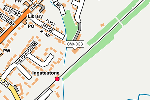 CM4 0GB map - OS OpenMap – Local (Ordnance Survey)